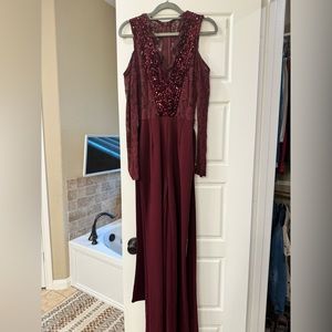Formal Maroon Jumpsuit